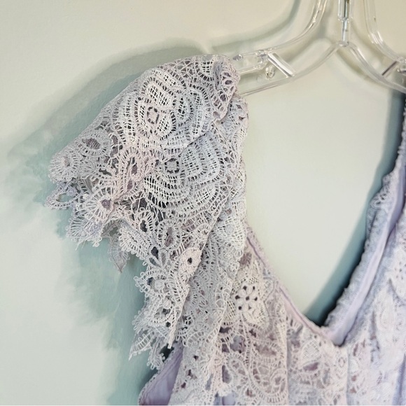 Saylor Adwoa Lavender Romantic Lace Mini Cocktail Homecoming Dress - Picture 7 of 12
